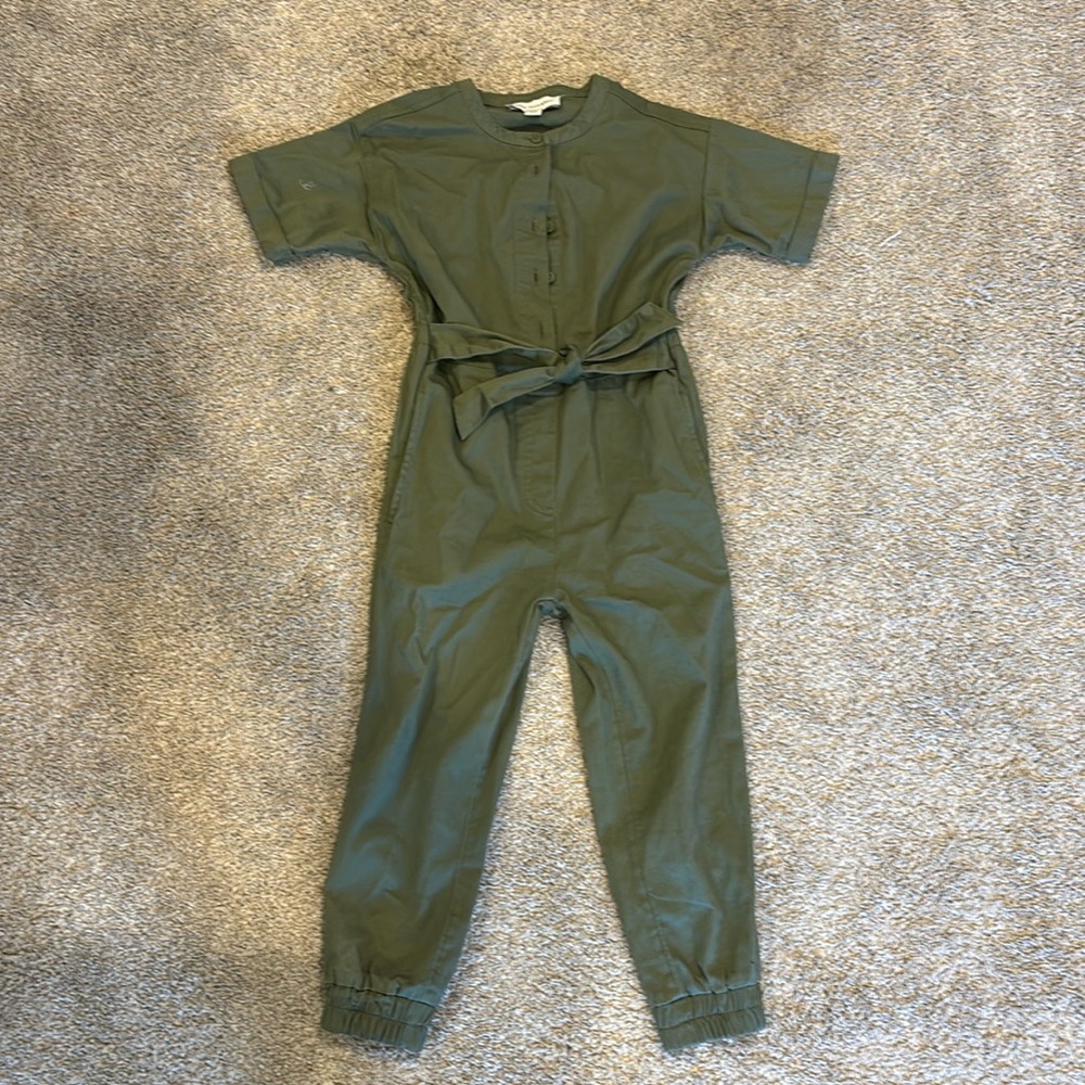 Free Assembly girl military green jumpsuit size xs (4-5)